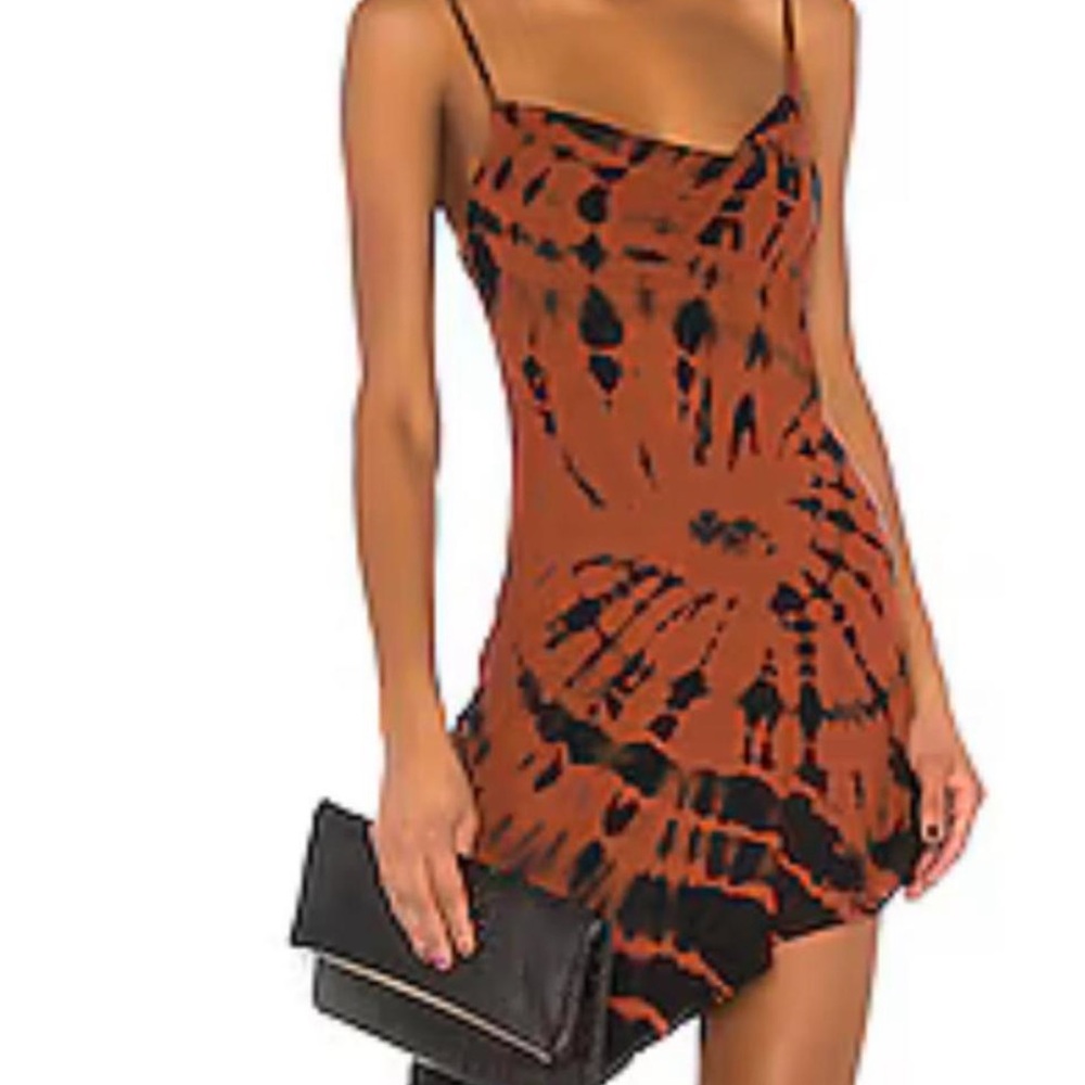 Amanda Uprichard Black and Brown Mini Dress - Picture 1 of 2